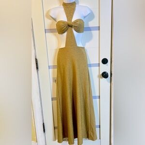 NWT Soirée Miami Beach Women’s Gold Aria Dress XS